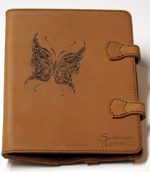Engraved Saddleback Leather iPad Case In A Flash Laser