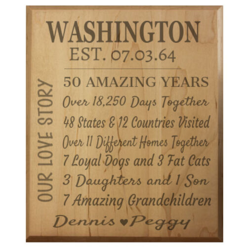 Anniversary - 10" x 12" Wooden Plaque - Laser Engraved Thumbnail