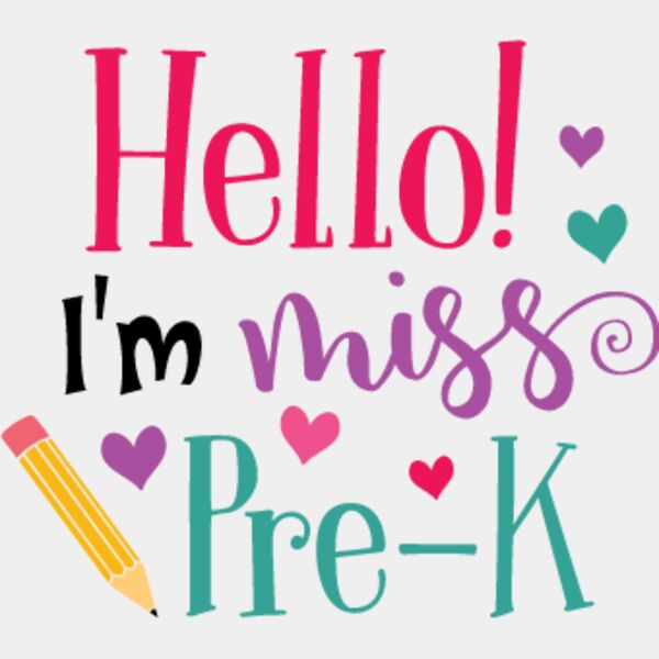 Hello Im Miss Pre K SVG Thumbnail